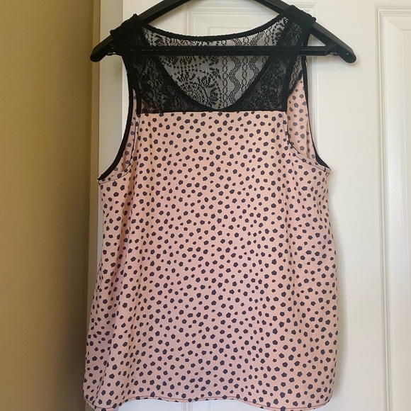 Pink Lace Polka Dot Tank - Picture 3 of 3